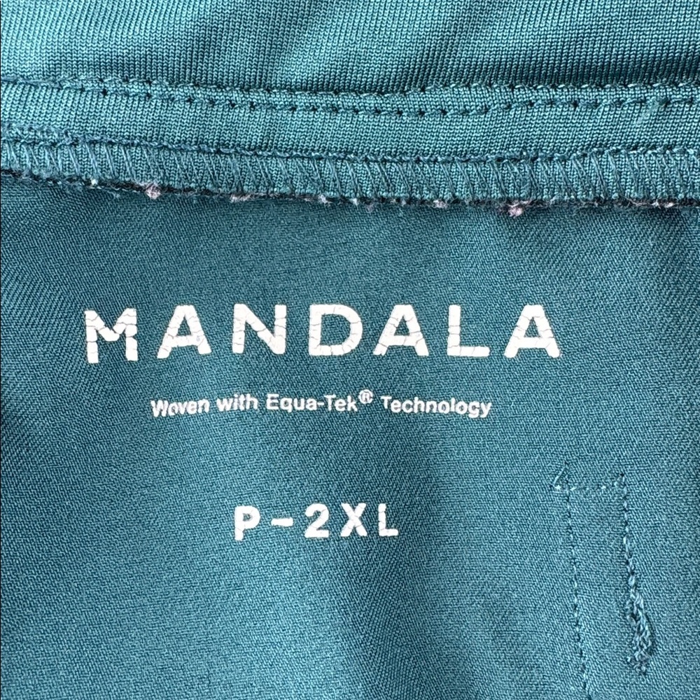 Mandala Teal Drawstring Scrub Pants w/Side Pockets - Picture 5 of 7